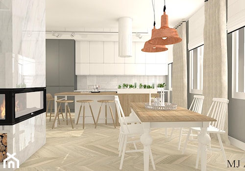 Apartament z czernią - Średnia szara jadalnia jako osobne pomieszczenie, styl nowoczesny - zdjęcie od mj-atelier.com