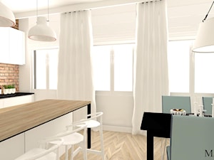 Apartament z XIX w. - Średnia biała jadalnia w kuchni, styl tradycyjny - zdjęcie od mj-atelier.com