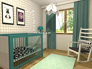 Pokój dziecka - Średni biały szary pokój dziecka dla dziecka dla chłopca, styl skandynawski - zdjęcie od mj-atelier.com