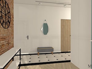 Apartament z XIX w. - Duży biały niebieski hol / przedpokój, styl tradycyjny - zdjęcie od mj-atelier.com
