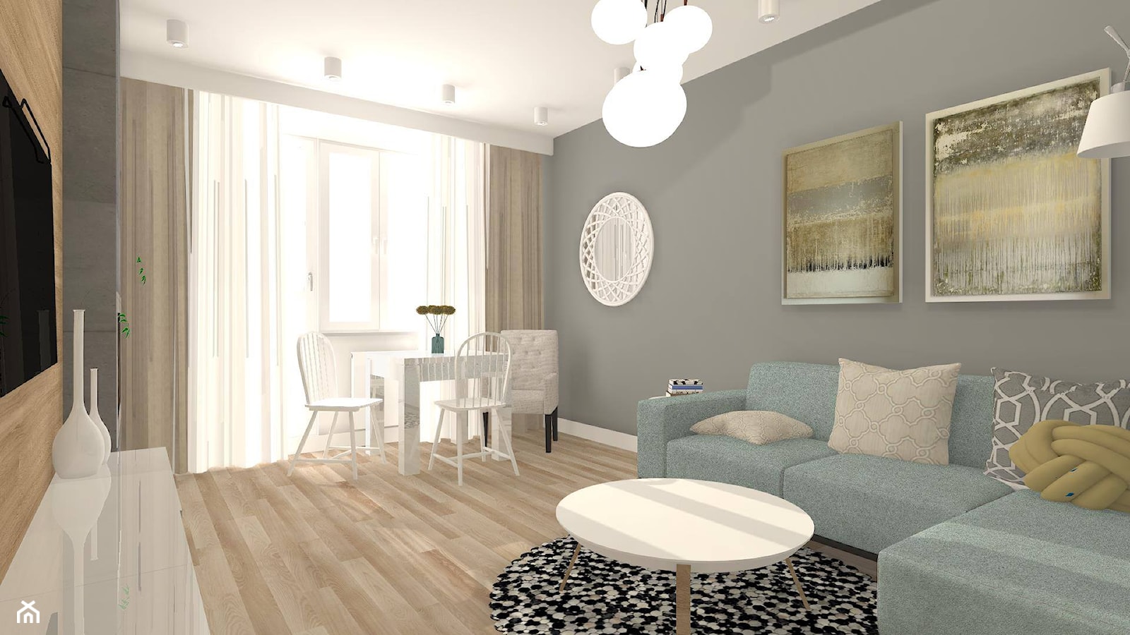 60m2 - Salon, styl nowoczesny - zdjęcie od mj-atelier.com - Homebook