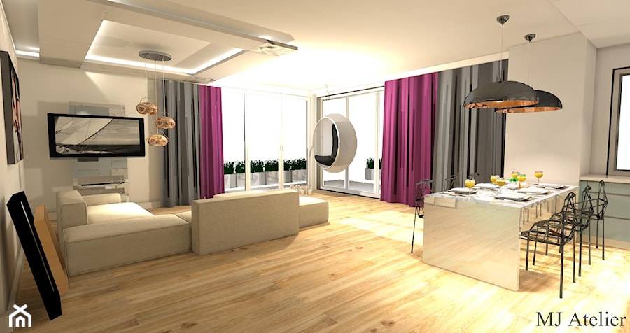 Apartament w Warszawie - Salon, styl nowoczesny - zdjęcie od mj-atelier.com