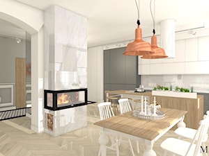 Apartament z czernią - Średnia szara jadalnia jako osobne pomieszczenie, styl nowoczesny - zdjęcie od mj-atelier.com