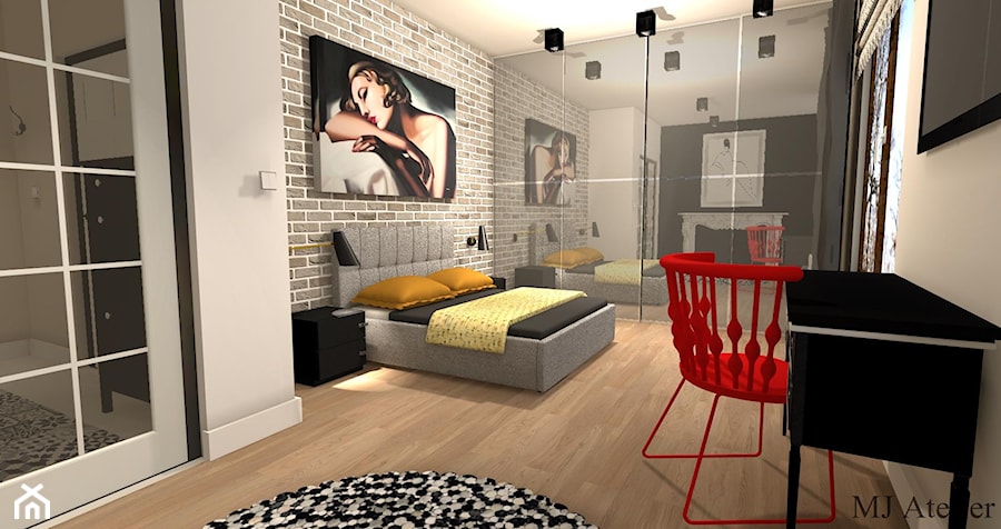 Apartament nad Brdą - Sypialnia, styl nowoczesny - zdjęcie od mj-atelier.com