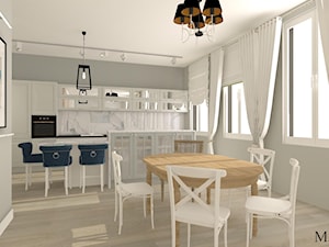 Mieszkanie z kolorem - Średnia szara jadalnia w kuchni, styl nowoczesny - zdjęcie od mj-atelier.com