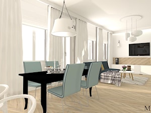 Apartament z XIX w. - Średnia biała jadalnia w salonie, styl tradycyjny - zdjęcie od mj-atelier.com