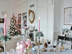Średni biały salon z jadalnią, styl tradycyjny - zdjęcie od MODERN CLASSIC HOME