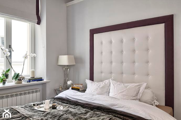 MODERN CLASSIC HOME - PROJEKT APARTAMENTU WARSZAWA - Mała biała szara sypialnia, styl glamour - zdjęcie od MODERN CLASSIC HOME