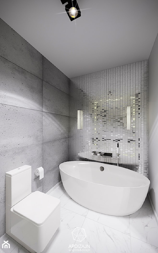 Mieszkanie Marynarza - Średnia bez okna z marmurową podłogą łazienka, styl nowoczesny - zdjęcie od AP DIZAJN - wnętrza & dizajn - Homebook