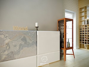Ze Skandynawią w tle - Mały biały szary salon z jadalnią, styl nowoczesny - zdjęcie od AP DIZAJN - wnętrza & dizajn