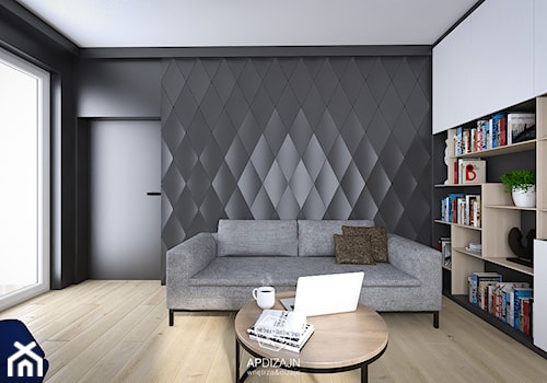 Leśny Dom w Czerni - Średnia czarna sypialnia, styl nowoczesny - zdjęcie od AP DIZAJN - wnętrza & dizajn