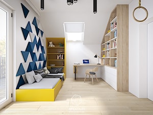 Leśny Dom w Czerni - Duży biały pokój dziecka dla nastolatka dla chłopca, styl nowoczesny - zdjęcie od AP DIZAJN - wnętrza & dizajn