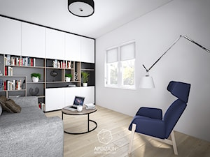 Leśny Dom w Czerni - Duża biała czarna sypialnia, styl nowoczesny - zdjęcie od AP DIZAJN - wnętrza & dizajn
