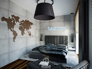 Mieszkanie Marynarza - Średnia biała szara sypialnia, styl nowoczesny - zdjęcie od AP DIZAJN - wnętrza & dizajn