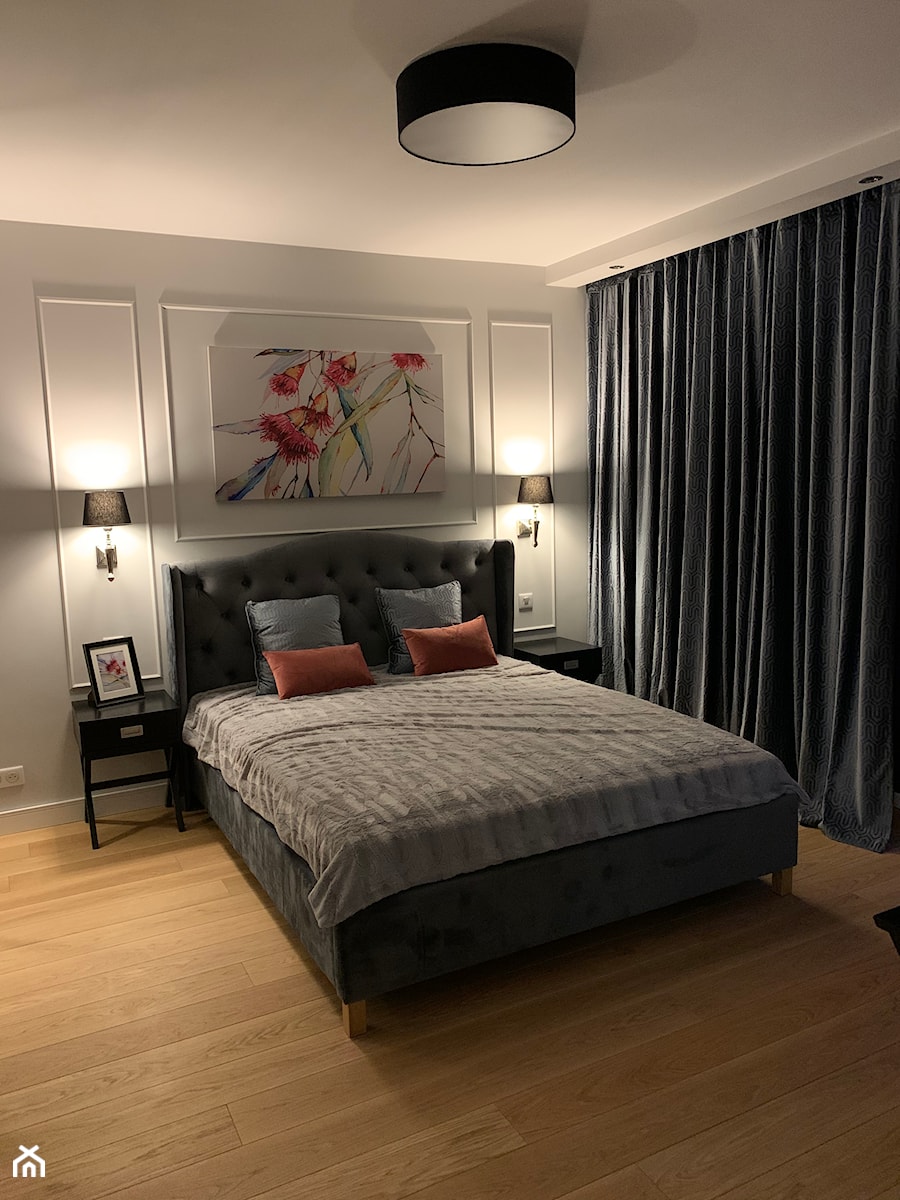 sypialnia w odcieniach szarości - zdjęcie od Milqa Design