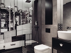 MODERNISTYCZNY APARTAMENT W CENTRUM GDYNI - Mała bez okna z lustrem z punktowym oświetleniem łazienka, styl nowoczesny - zdjęcie od magma pracownia wnętrz