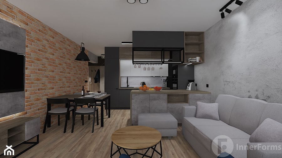 Mieszkanie w loftowym klimacie/Kraków - Salon, styl industrialny - zdjęcie od InnerForms