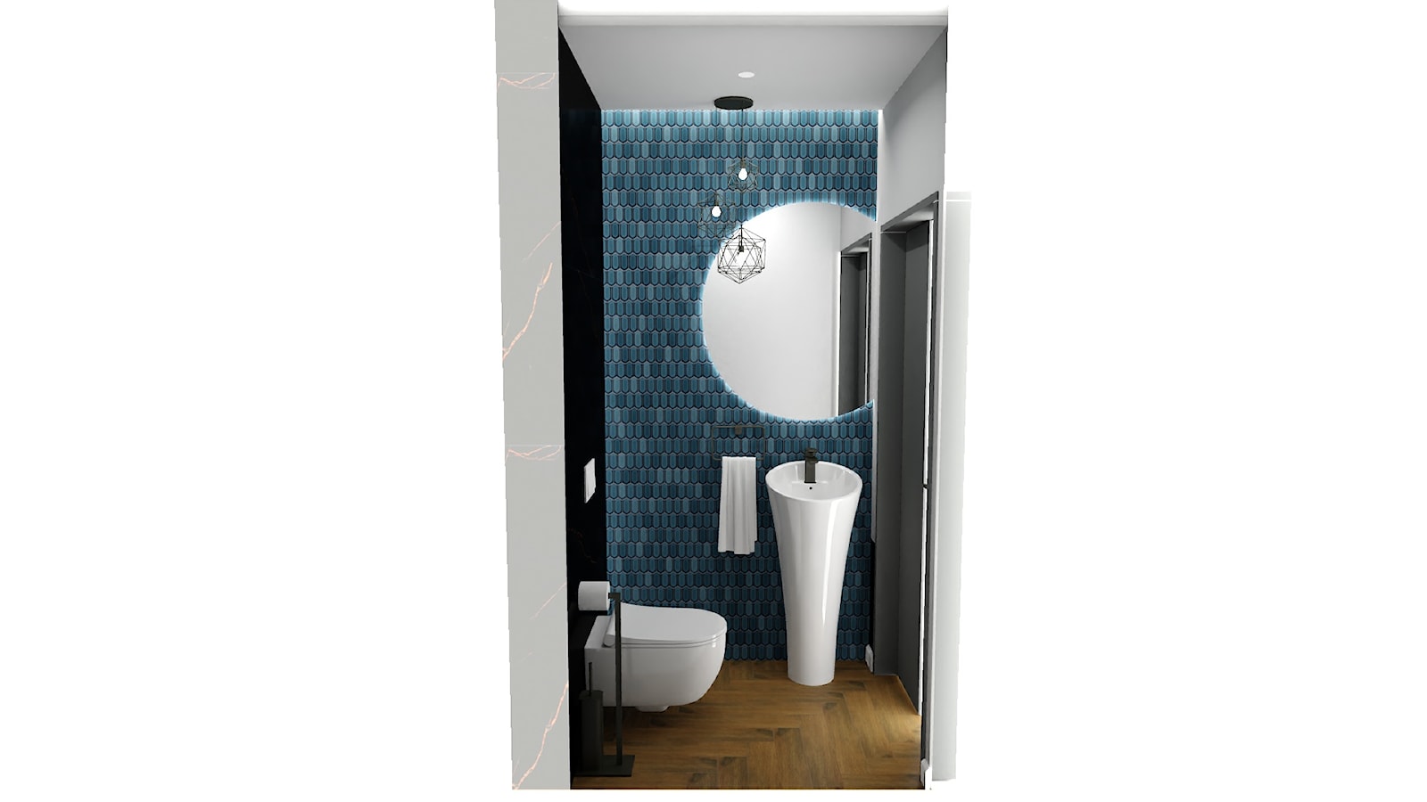 Toaleta dla gości w z mozaiką - Łazienka - zdjęcie od CEDZYNA ŁAZIENKI - Homebook