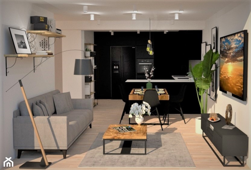 Apartamenty loft - Salon, styl industrialny - zdjęcie od ZALUBSKASTUDIO