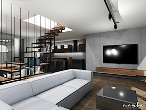 Apartament 100 m2 - Salon, styl industrialny - zdjęcie od MAMBA studio projektowe