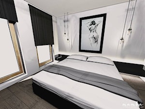 Apartament 100 m2 - Sypialnia, styl industrialny - zdjęcie od MAMBA studio projektowe