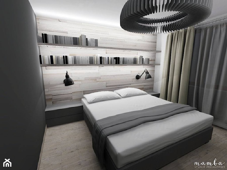 Apartament 80m2 - Sypialnia, styl nowoczesny - zdjęcie od MAMBA studio projektowe