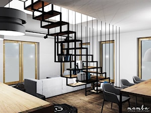 Apartament 100 m2 - Salon, styl industrialny - zdjęcie od MAMBA studio projektowe