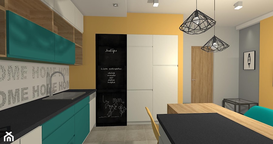 Energetyczna kuchnia w kolorach - Kuchnia, styl nowoczesny - zdjęcie od Pracownia55