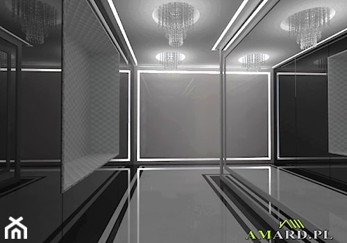 Projekt - Legionowo - Średni czarny szary hol / przedpokój, styl glamour - zdjęcie od AMARD