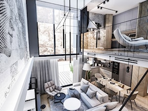 Projekt mieszkania w Apartamencie / ŁÓDŹ - Salon, styl nowoczesny - zdjęcie od BIBI Designe