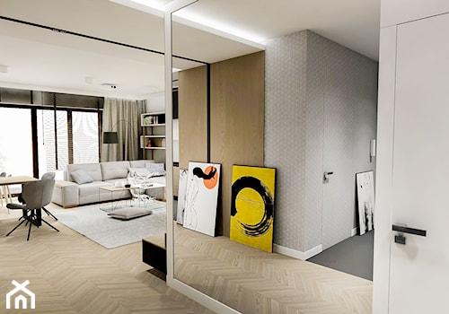 Projekt Mieszkania W-wa 2019 - Średni szary hol / przedpokój - zdjęcie od BIBI Designe