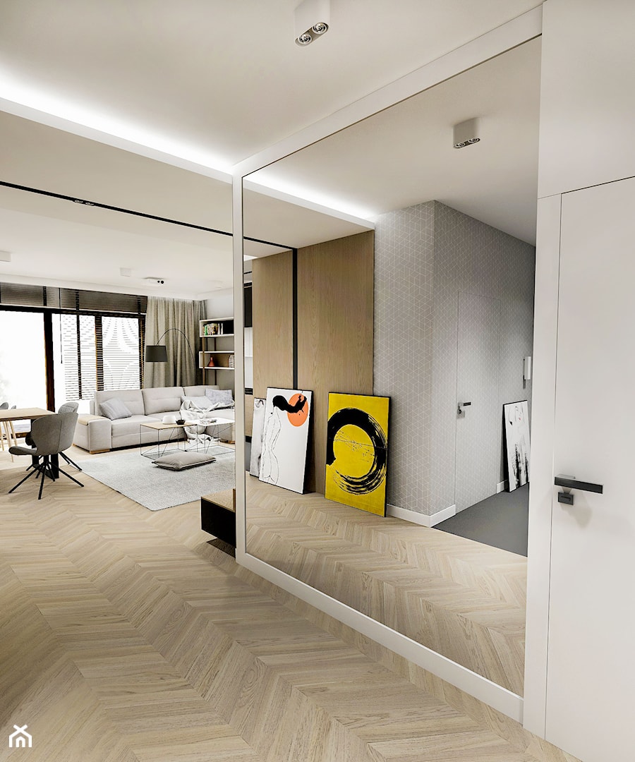 Projekt Mieszkania W-wa 2019 - Średni szary hol / przedpokój - zdjęcie od BIBI Designe