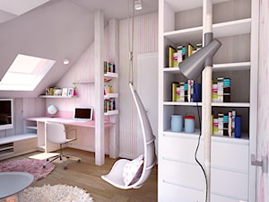 Duży różowy szary pokój dziecka dla nastolatka dla dziewczynki - zdjęcie od BIBI Designe
