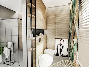 PROJEKT ŁAZIENKI - ZIELONA 2019 - Średnia łazienka z oknem, styl nowoczesny - zdjęcie od BIBI