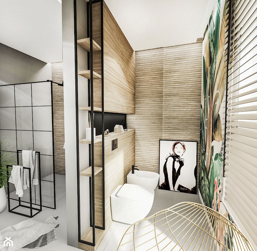 PROJEKT ŁAZIENKI - ZIELONA 2019 - Średnia łazienka z oknem, styl nowoczesny - zdjęcie od BIBI Designe