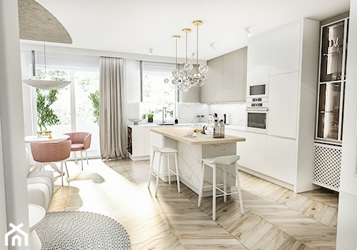 Projekt mieszkania - JASNA/ ŁÓDŹ 2024 - Kuchnia, styl vintage - zdjęcie od BIBI Designe