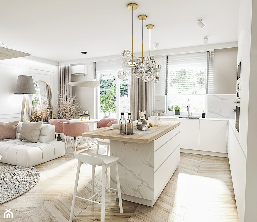 Projekt mieszkania - JASNA/ ŁÓDŹ 2024 - Kuchnia, styl vintage - zdjęcie od BIBI Designe