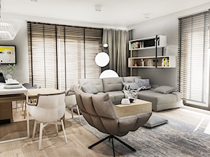 Projekt Mieszkania W-wa 2019 - Mały szary salon z jadalnią - zdjęcie od BIBI