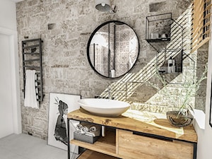 PROJEKT ŁAZIENKI - AU 2018 - Średnia łazienka z oknem, styl vintage - zdjęcie od BIBI Designe