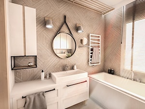 PROJEKT DOMU JEDNORODZINNEGO - GDAŃSK 2018r. - Średnia łazienka z oknem, styl vintage - zdjęcie od BIBI Designe