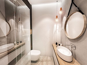 PROJEKT ŁAZIENKI - WAWA 2017 r. - Średnia bez okna z punktowym oświetleniem łazienka, styl nowoczesny - zdjęcie od BIBI Designe