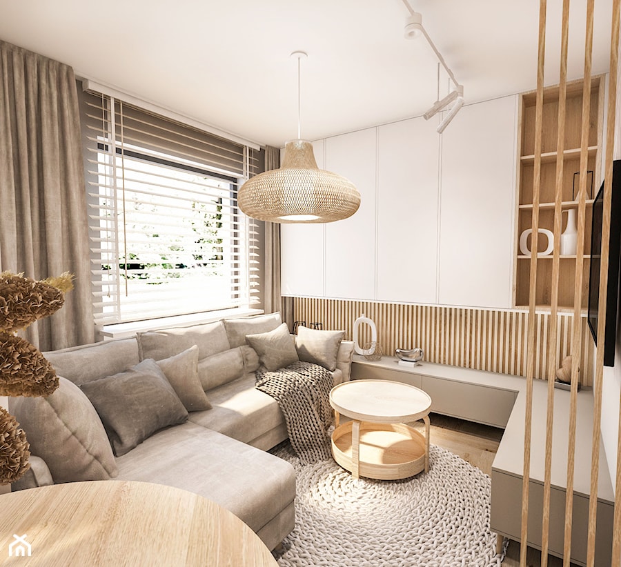 Projekt małego mieszkania - Wawa 1 24 - Sypialnia, styl vintage - zdjęcie od BIBI Designe
