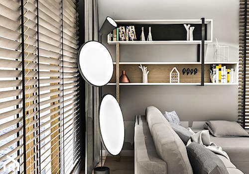 Projekt Mieszkania W-wa 2019 - Mały szary salon - zdjęcie od BIBI Designe