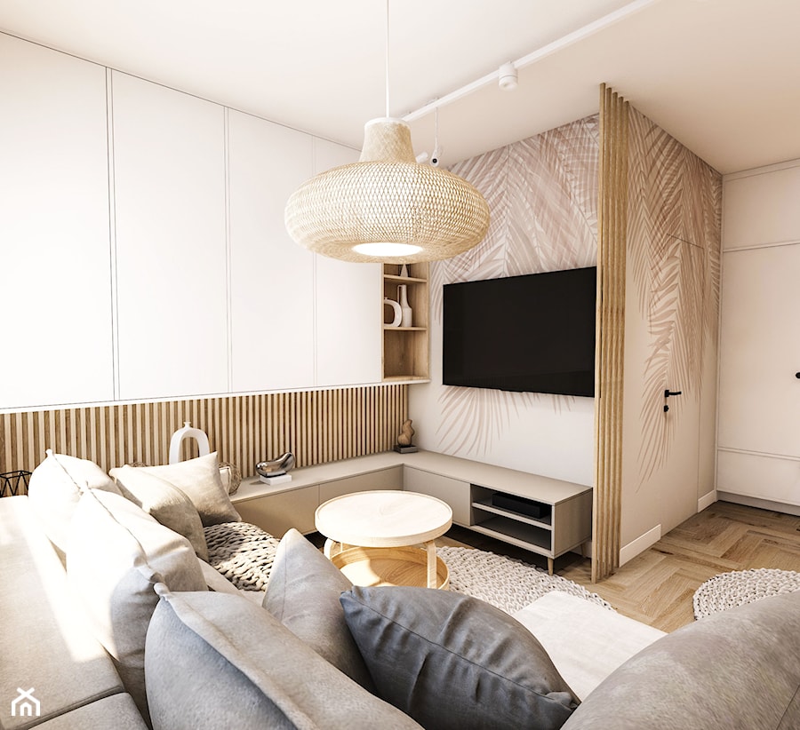 Projekt małego mieszkania - Wawa 1 24 - Salon, styl vintage - zdjęcie od BIBI Designe