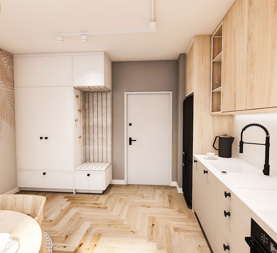 Projekt małego mieszkania - Wawa 1 24 - Kuchnia, styl vintage - zdjęcie od BIBI Designe