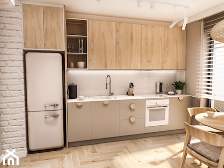 Aranżacje wnętrz - Kuchnia: Projekt małego mieszkania - Wawa 1 24 - Kuchnia, styl vintage - BIBI Designe. Przeglądaj, dodawaj i zapisuj najlepsze zdjęcia, pomysły i inspiracje designerskie. W bazie mamy już prawie milion fotografii!