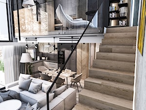 Projekt mieszkania w Apartamencie / ŁÓDŹ - Schody, styl nowoczesny - zdjęcie od BIBI Designe