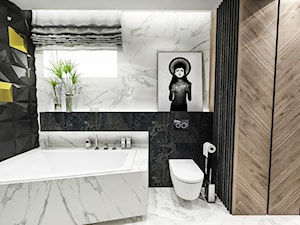 ŁAZIENKA "CIEMNA " 2018 - Średnia łazienka z oknem, styl glamour - zdjęcie od BIBI Designe