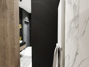 ŁAZIENKA "CIEMNA " 2018 - Mała z punktowym oświetleniem łazienka, styl glamour - zdjęcie od BIBI