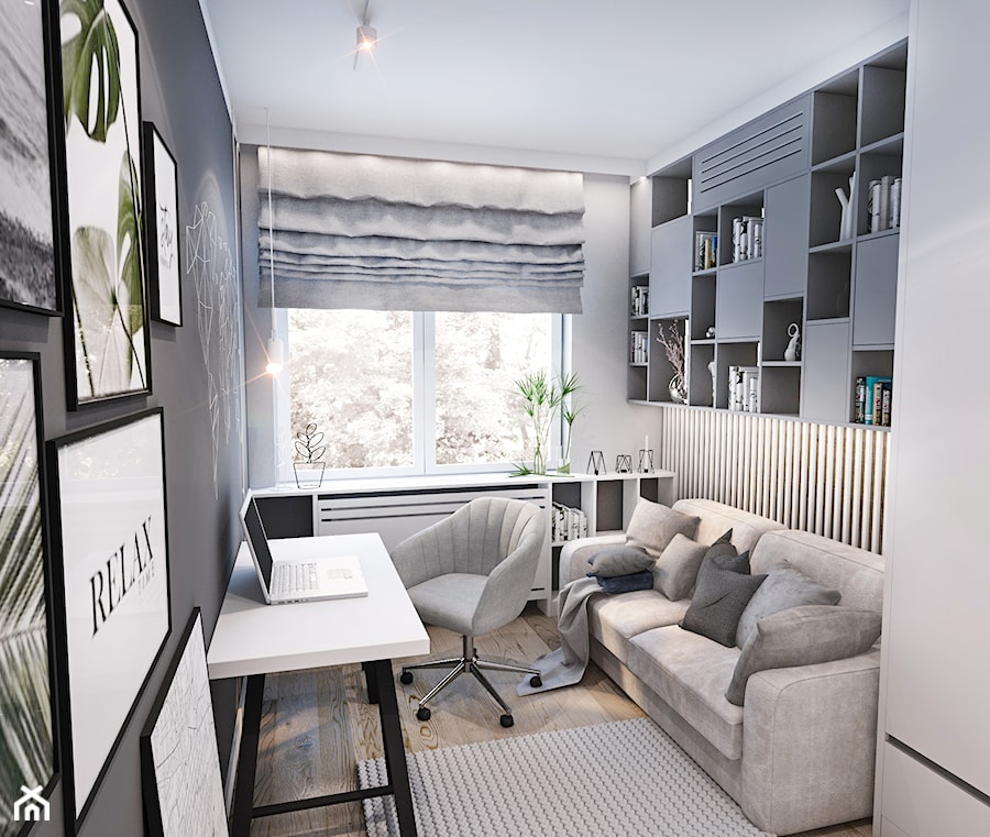 Projekt mieszkania w Apartamencie / ŁÓDŹ - Biuro, styl nowoczesny - zdjęcie od BIBI Designe